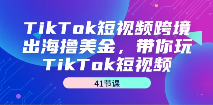 图片[1]-（9155期）TikTok短视频跨境出海撸美金，带你玩TikTok短视频（41节课）-蛙蛙资源网