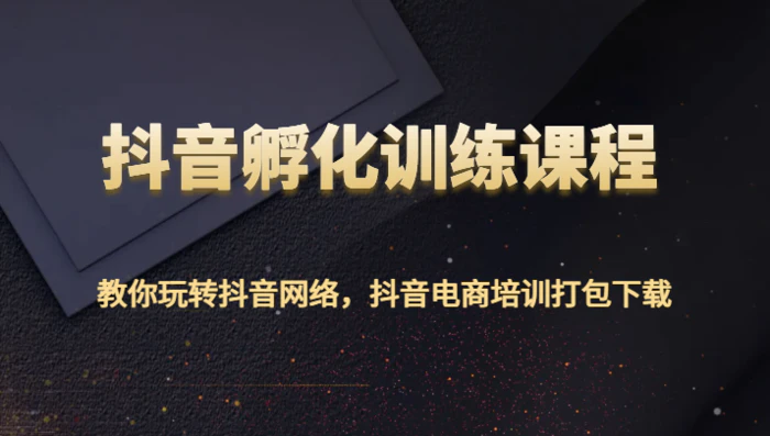 图片[1]-抖音孵化训练课程-教你玩转抖音网络，抖音电商培训打包下载-蛙蛙资源网