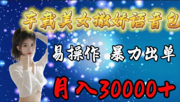 图片[1]-（9710期）车载女生撒娇语音包，易操作，暴力出单，月入30000+-蛙蛙资源网