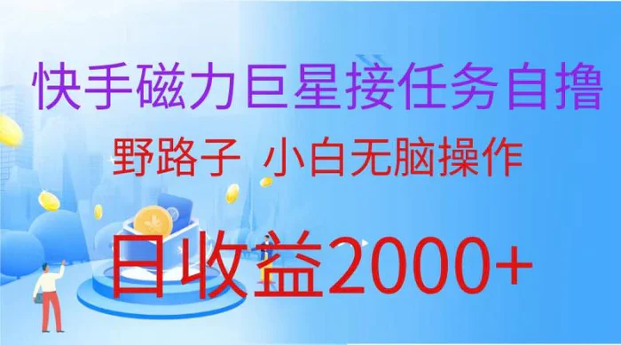 图片[1]-（9985期）（蓝海项目）快手磁力巨星接任务自撸，野路子，小白无脑操作日入2000+-蛙蛙资源网