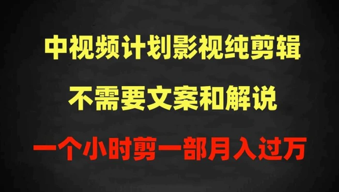 图片[1]-中视频计划影视纯剪辑，不需要文案和解说，一个小时剪一部，100%过原创月入过万-蛙蛙资源网
