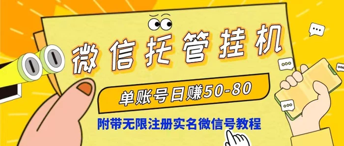 图片[1]-（10217期）微信托管挂机，单号日赚50-80，项目操作简单（附无限注册实名微信号教程）-蛙蛙资源网