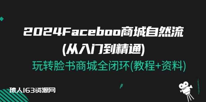 图片[1]-（11368期）2024Faceboo 商城自然流(从入门到精通)，玩转脸书商城全闭环(教程+资料)-蛙蛙资源网