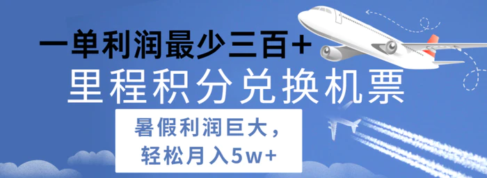 图片[1]-暑假利润空间巨大的里程积分兑换机票项目，每一单利润最少500+，每天可批量操作-蛙蛙资源网