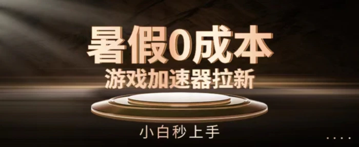 图片[1]-暑假0成本游戏加速器拉新，小白秒上手，无需投资-蛙蛙资源网